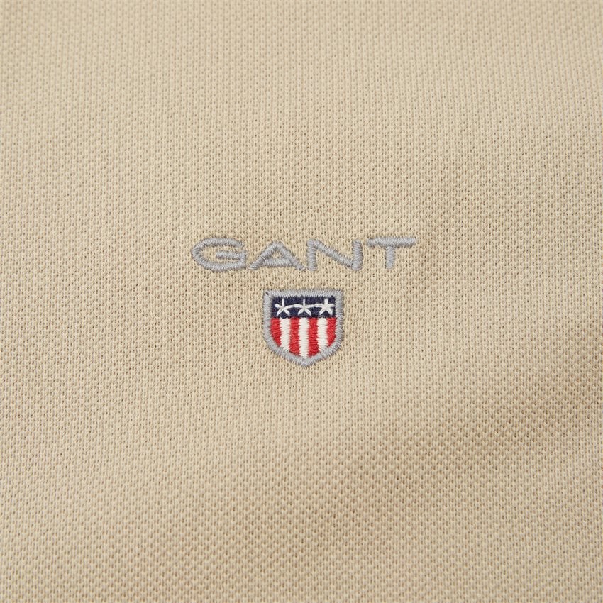 Gant T-shirts ORIGINAL PIQUE SS RUGGER 2201. CONCRETE BEIGE